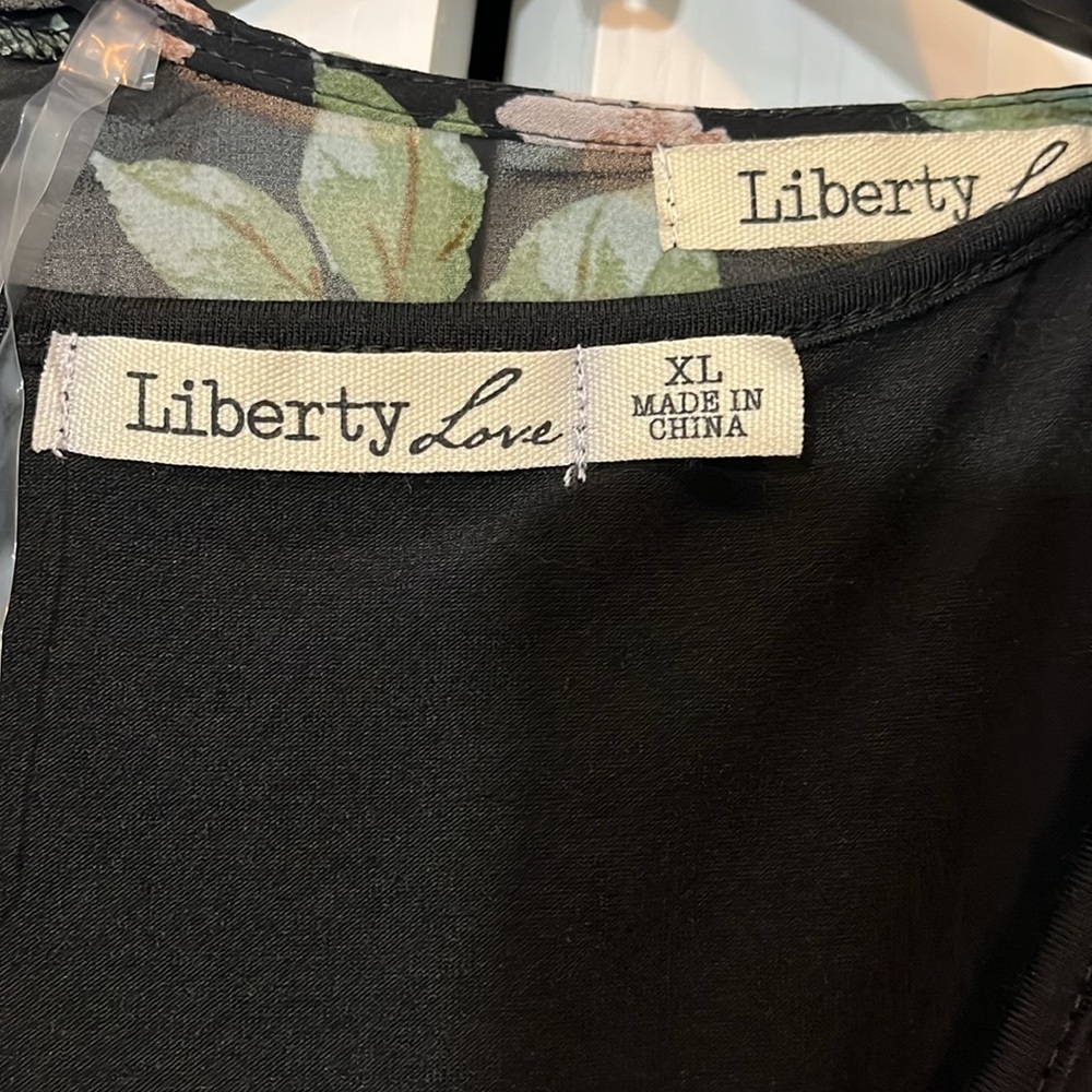 NWT Liberty Love 2-Piece Black Dress & Floral Kimono Coverup Size XL - Picture 8 of 17